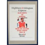 Football memorabilia, Arsenal FC, Alan Smith, Arsenal & England advertising poster for the