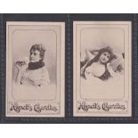Cigarette cards, Hignett's, Beauties, Gravure (Cavalier), two cards, ref H198, pictures nos 8 &