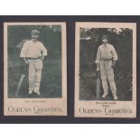 Cigarette cards, Ogden's, Cricketers & Sportsmen, two cards, both Cricket, Sid Gregory & William