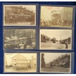 Postcards, a good RP selection of 6 street scenes with trams, inc. tram terminus sale, South Drive