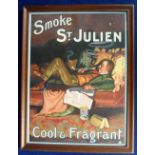 Tobacco advertising, Ogden's, Shop Display Showcard, 'Smoke St. Julien Cool & Fragrant' 54cm x