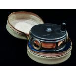 A Hardy Brothers Ltd. fishing reel 'The Perfect 3 5/8 inch' in original case, with rare double