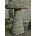 A Cornish granite staddle stone, height 67cm.