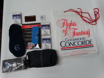 Concorde - Concorde Goodwood related items, together with a British Airways toilet bag and