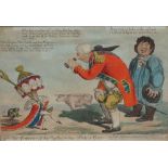 An early 19th century print 'Reflection To Be Or Not To Be', overall 48 x 37cm, together with 'The