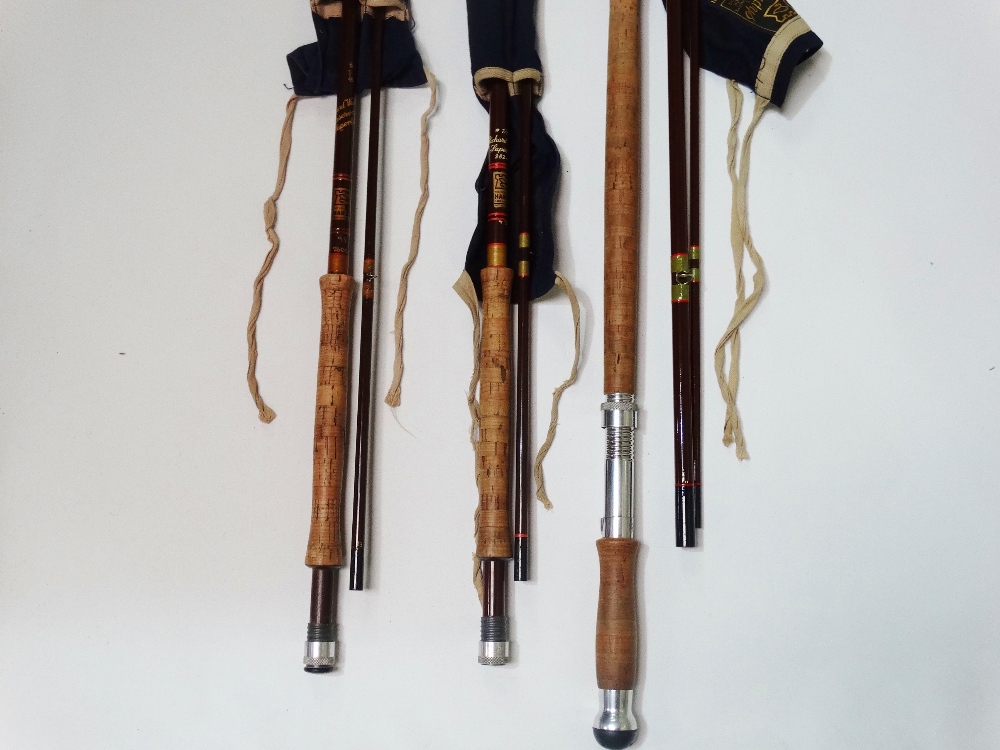 A collection of Hardys fishing rods, including a Salmon Perfect 14ft glass fibre and two Richard - Bild 3 aus 3