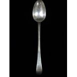 A George III silver bright cut decorated 'Old English' pattern basting spoon by Gabriel Sleath,