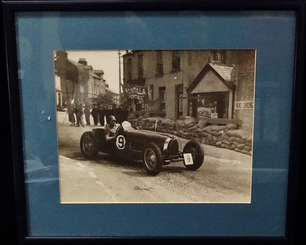 Three early 20th century racing car images, including one of C.E.G. Eccles, image size 20 x 25cm, - Bild 4 aus 4
