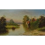 A pair of oils on canvas by G.C. Smyth, river scenes, in gilt frames, picture size 29.5 x 49.5cm.