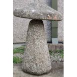 A Cornish granite staddle stone, height 69cm.