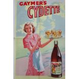 Gaymer's Cydette, a 1950s advertising advertising proof poster, 76 x 50cm.