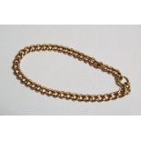 A 9ct rose gold curb link bracelet, weight 14.1g.