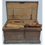 A late 19th century carpenter's tool chest, together with an extensive collection of tools,
