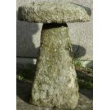 A Cornish granite staddle stone, height 66cm.