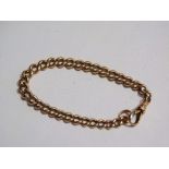 A 9ct rose gold curb link bracelet, weight 14.9g.