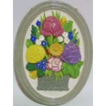 An early Carter Stabler Adams Poole Pottery relief moulded oval plaque, signed by Harold Stabler,