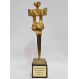Sorel Etrog (1933-2014), a 1983 Genie Awards sculptural award, 'Best Art Direction Bill Brodie for