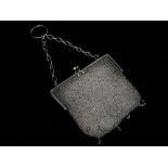 A silver mesh evening bag, marked 925 with import marks, weight 2.11oz.
