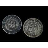 A George III half crown 1819, together with a Victorian half crown 1892.