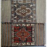 Two Southern Iranian Qashgai rugs, with central medallions and flat weave borders, largest, 145 x