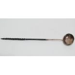 A George III toddy ladle with baleen handle, London 1788, maker Thomas Morley, length 28cm.