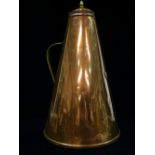 A late 19th century W.A.S. Benson (attributed to) copper and brass insulated flagon, height 39cm.