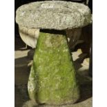 A Cornish granite staddle stone, height 60cm.