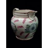 A large 19th century Sunderland lustre transfer printed jug, decorated with a mariner's compass, the