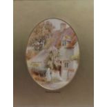 A 19th century watercolour of an English country cottage scene, inscribed to the mount 'Charles H.