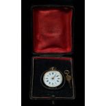 A 14ct gold cased lady's fob watch by H.H. Frost 79 Whiteladies Road, Clifton, original box and