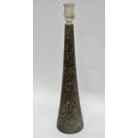 A large Cornish serpentine table lamp base of conical form, height excluding fitting 43cm.