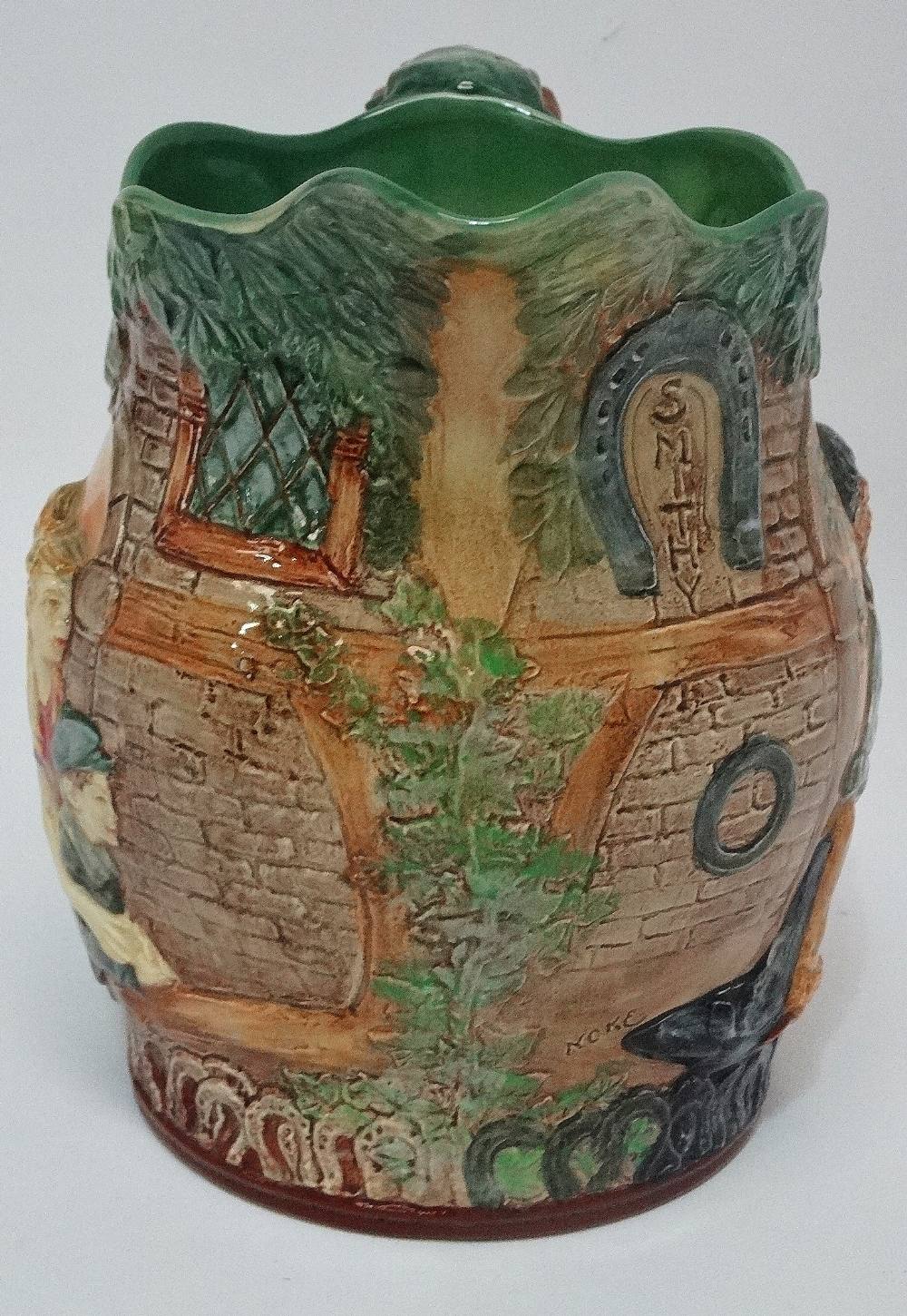 A Royal Doulton pottery limited edition jug 'The Village Blacksmith', Edition No. 135/600, height - Image 3 of 3