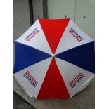 British Airways, an original promotional parasol in red, white and blue, diameter 160cm