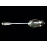 A mid 18th century British provincial silver tablespoon, maker's mark PC stamped four times to the