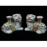 A pair of late 20th century Chinese porcelain temple dogs, height 13cm.