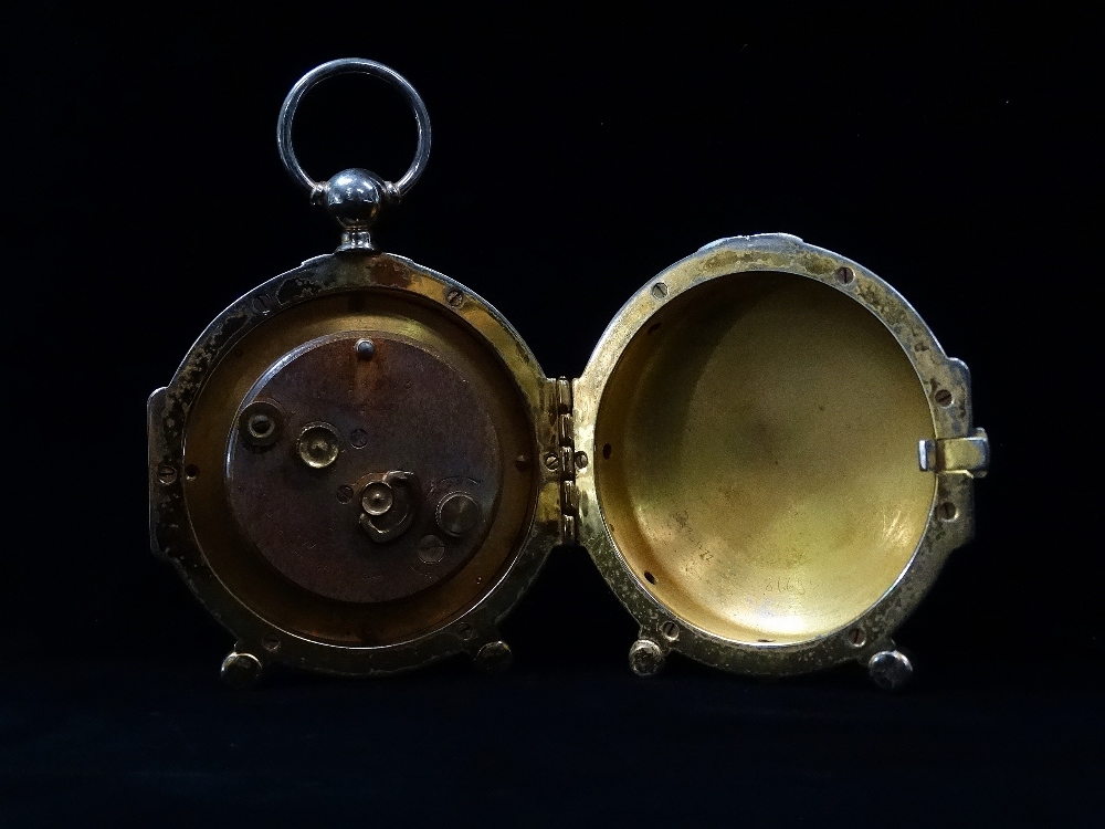 An Imhof Trianon Swiss 15 jewel eight day travelling alarm clock, in the form of an 18th century - Image 2 of 4