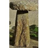 A Cornish granite staddle stone, height 65cm.