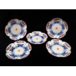 A set of five 20th century Japanese petal shaped side dishes painted in the Imari palette,