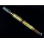 A late 19th century Dolland of London single draw telescope, the draw with engraved heraldic