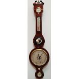 A 19th century style mahogany and banded banjo barometer by Olive Falmouth, length 97cm (AF).