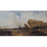 19th Century, Circle Of Turner Shipwreck Oil on canvas Framed Picture size 44.5 x 80cm Overall