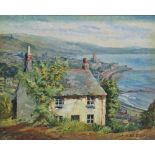 DORA JOHNS (XX) The Cottage (that was in Old Paul Hill) Oil on board Signed Framed Picture size 45 x