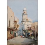 NOEL HARRY LEAVER (1889-1951) Street Scene In Tangier Watercolour Signed Framed and glazed Picture