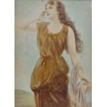 Portrait Of A Classical Lady Watercolour Indistinct partial signature Framed and glazed Picture size