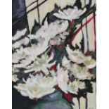 MARIANNE MARRS Chrysanthemums Acrylic on board Signed and dated 88 Framed Picture size 45 x 35cm