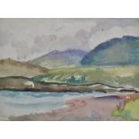 DAVID R. BUCHANAN Abstract Landscape Watercolour Initialled Framed and glazed Picture size 13 x 17cm