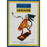 SIMEON STAFFORD (B.1956) Peace For Ukraine - Yo Yo Girl Limited edition poster Signed 42 x 30cm