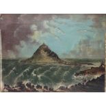 19th Century English School St Michael's Mount From Perranuthnoe Oil on canvas Picture size 54 x