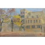 CONSTANCE PARISH (BUCHANAN) (1908-2001) Autumn Courtyard Oil on board Initialled Framed Picture size