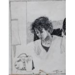 ALLEN EPSTEIN Portrait Of A Young Man Pen and ink Signed and dated 1968 Mounted Picture size 34 x